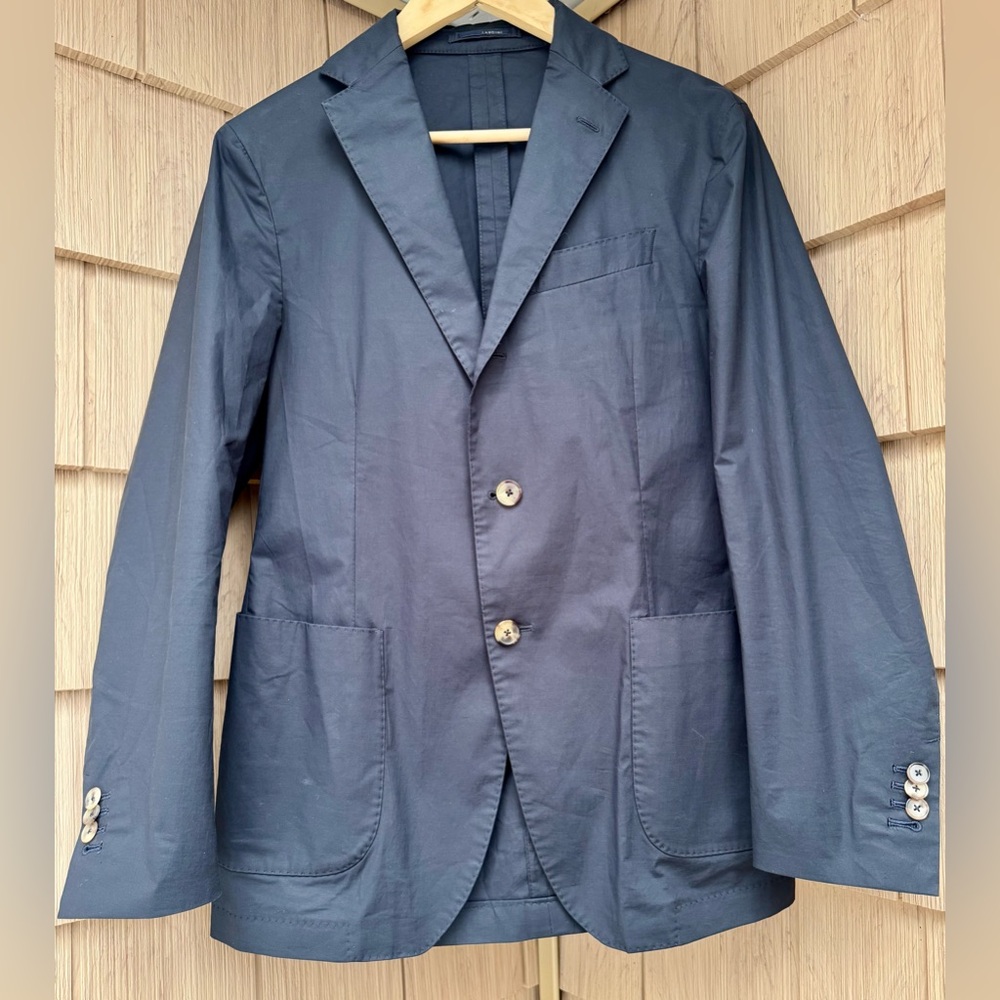 Lardini Black Cotton Sport Coat/ Jacket, size 48 Like New